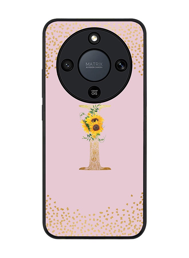 For Honor X9d / Magic8 Lite / X70 Case,Slim fit Camera Protection, Shockproof Thin Phone cover  - Custom Floral Monogram - I  (Pink )